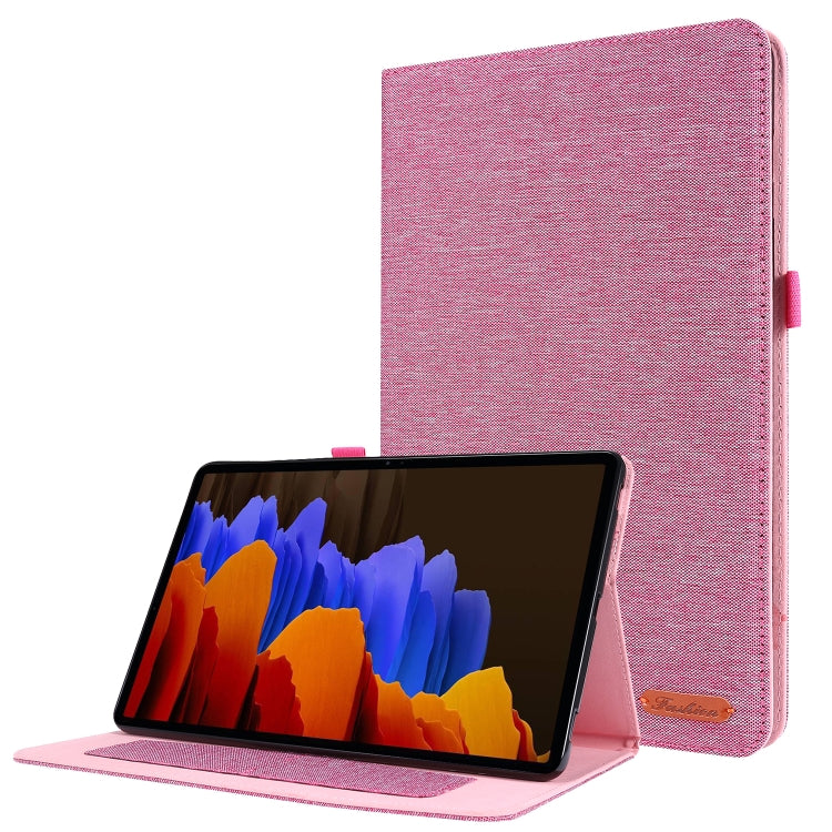 Horizontal Flip TPU + Fabric PU Leather Protective Case with Name Card Clip
