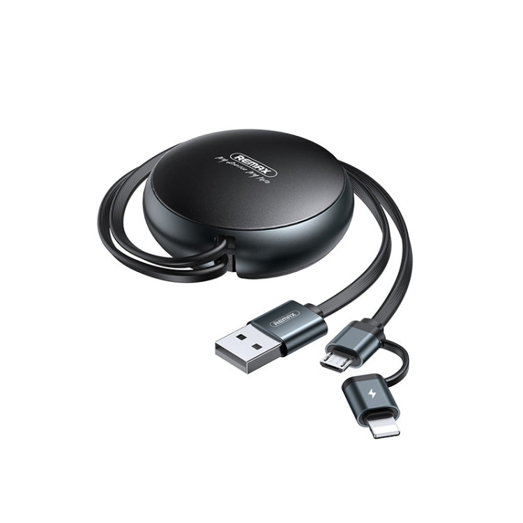 Remax 2A 2 In 1 Creation Series Telescopic Charging Data Cable, Length: 90cm, 8 Pin