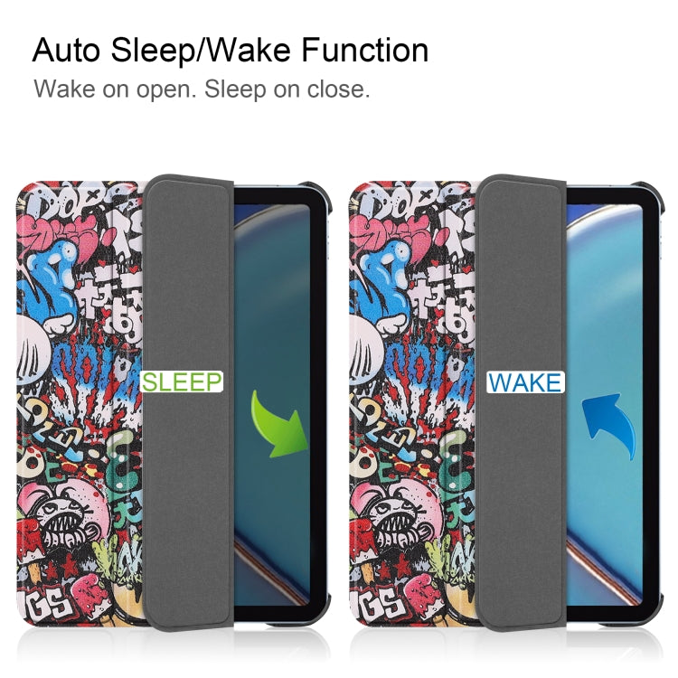 Custer Painted 3-Fold Holder Smart Leather Tablet Case