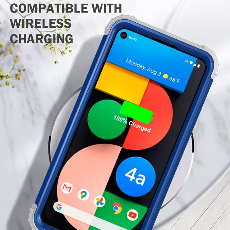 3 in 1 Shockproof PC + Silicone Protective Case, For Google Pixel 4a 5G