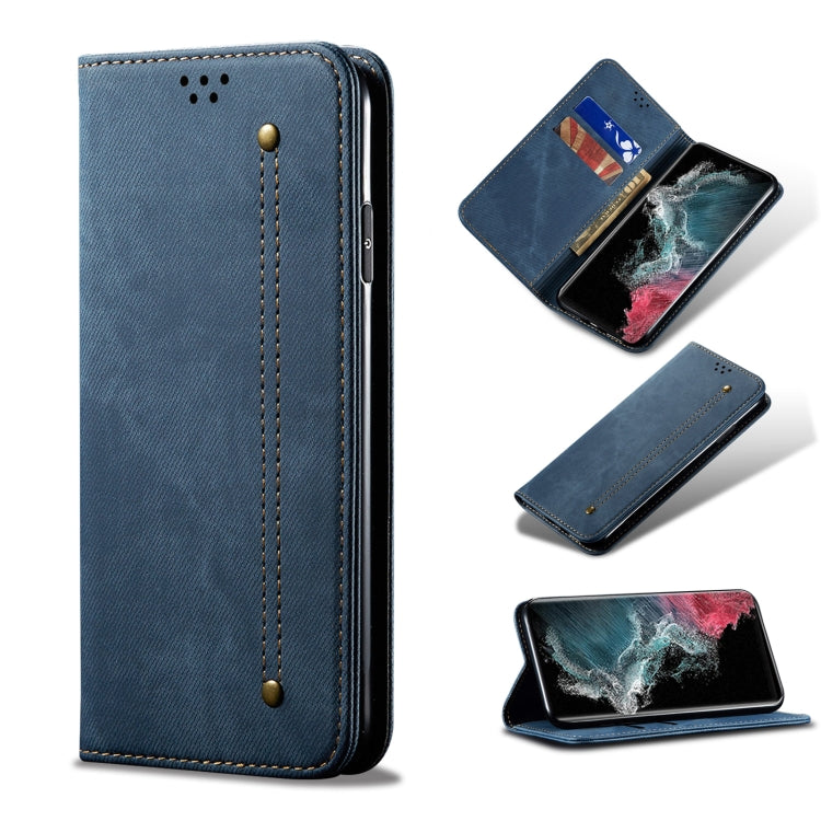 Denim Texture Casual Style Horizontal Flip Leather Case with Holder & Card Slots & Wallet, For Samsung Galaxy S22 5G, For Samsung Galaxy S22+ 5G, For Samsung Galaxy S22 Ultra 5G