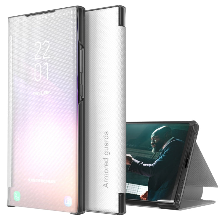 Carbon Fiber View Time Leather Phone Case, For Xiaomi Redmi Note 11 Pro 5G