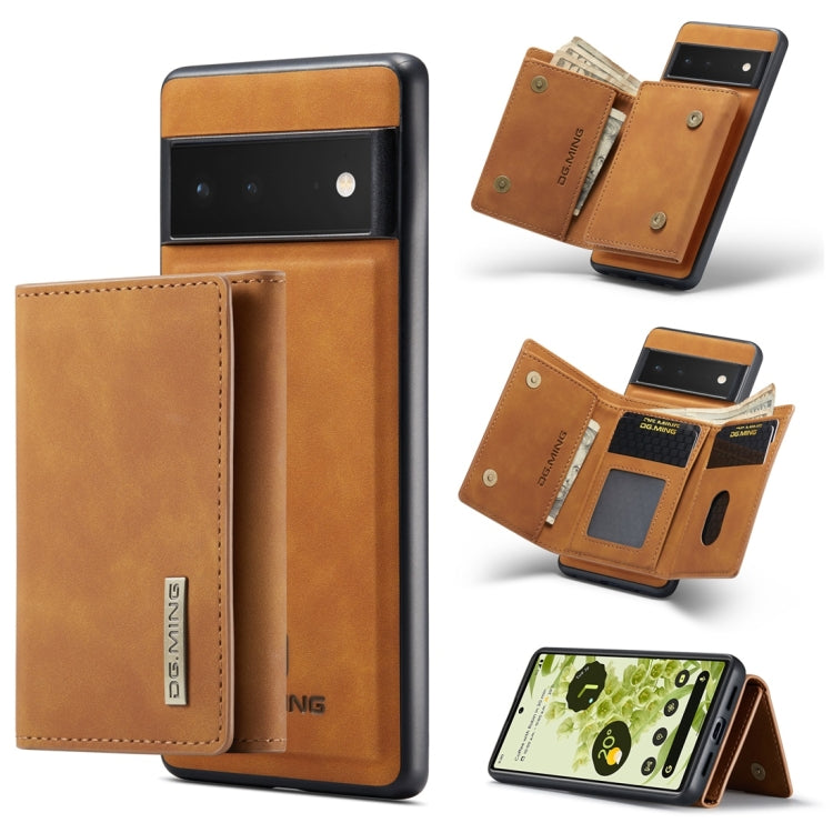 DG.MING M1 Series 3-Fold Multi Card Wallet + Magnetic Back Cover Case, For Google Pixel 6 Pro