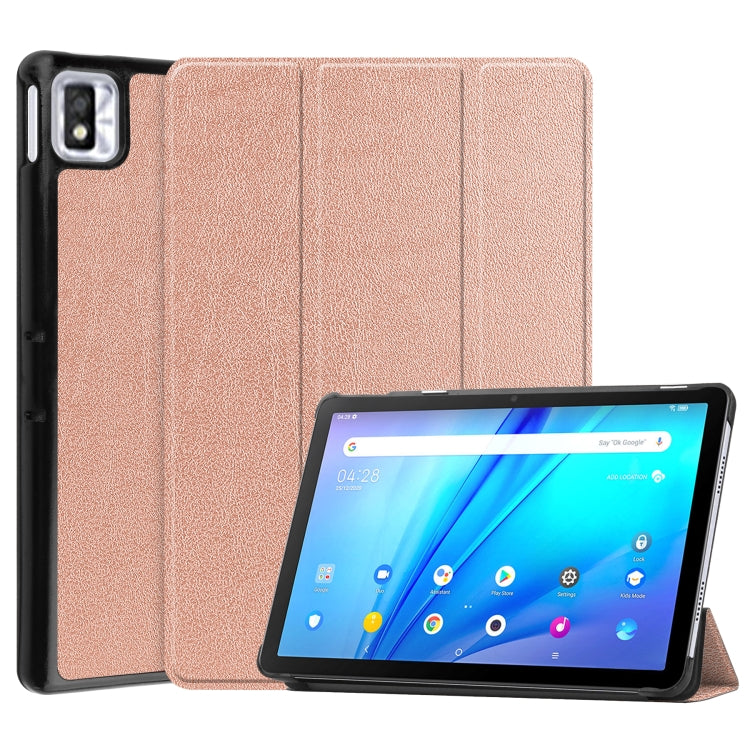 Three-folding Holder Custer Texture Leather Tablet Case, For Lenovo Tab P12 Pro 12.6, For Nokia T20, For TCL Tab 10s