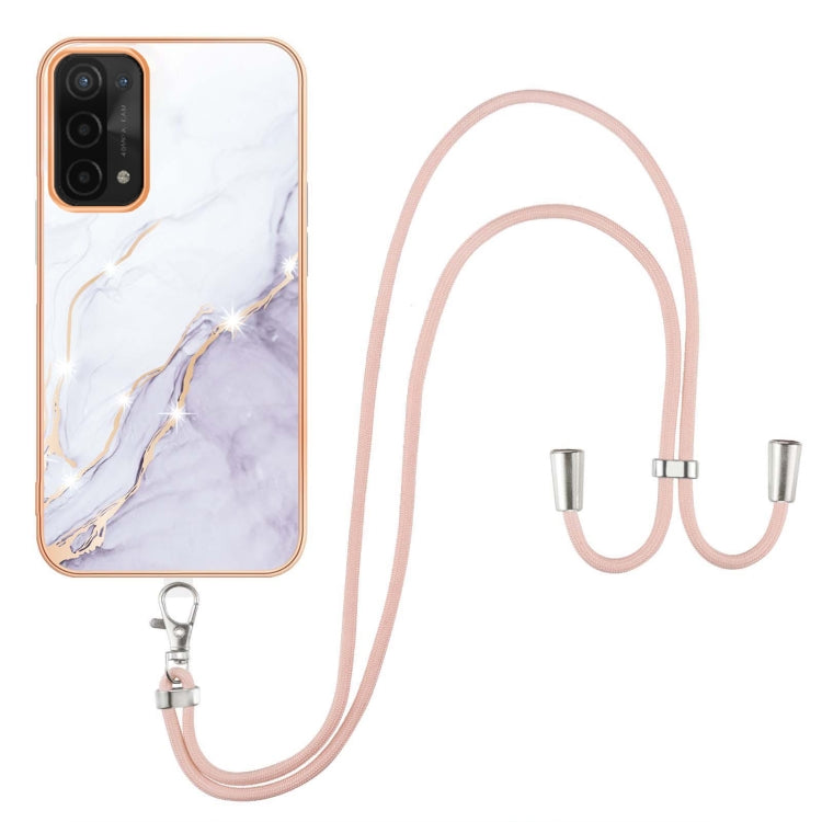 Electroplating Marble IMD TPU Phone Case with Lanyard, For OnePlus Nord N20 5G, For OPPO A15 / A15s, For OPPO A53s 5G / A55 5G / A54 4G / A16 / A54s, For OPPO A74 5G / A93 5G / A54 5G / A93s 5G