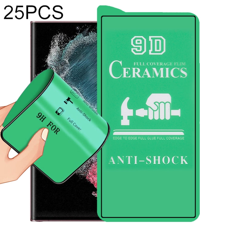 25 PCS 9D Full Screen Glue Ceramic Film, For Samsung Galaxy S22 5G (25pcs), For Samsung Galaxy S22+ 5G (25pcs), For Samsung Galaxy S22 Ultra 5G (25pcs)