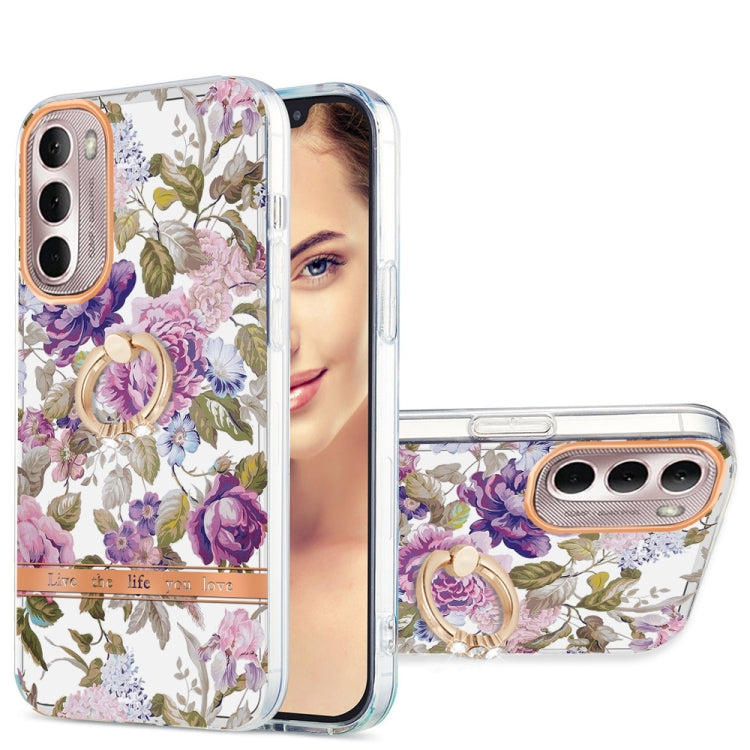 Ring IMD Flowers TPU Phone Case, For Motorola Moto E7 Power / E7i Power, For Motorola Moto E20 / E30 / E40, For Motorola Moto G Pure, For Motorola Moto G Stylus 2022 4G