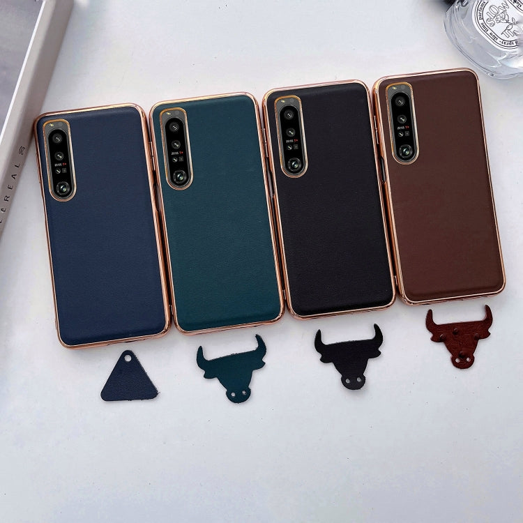 Genuine Leather Xiaoya Series Nano Plating Phone Case, For Sony Xperia 1 IV, For Sony Xperia 10 IV, For Motorola Moto Razr 2022