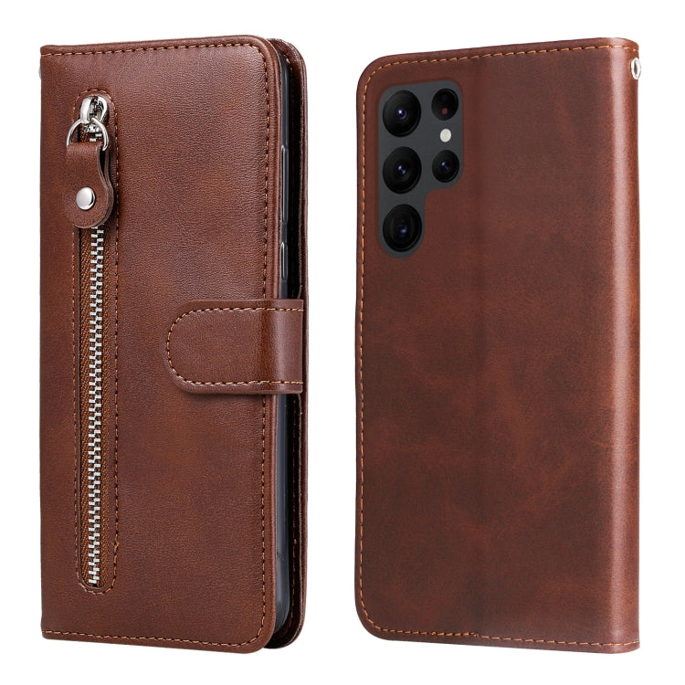 Calf Texture Zipper Leather Phone Case, For Samsung Galaxy S23 5G, For Samsung Galaxy S23+ 5G, For Samsung Galaxy S23 Ultra 5G