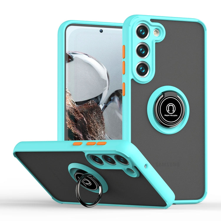 Q Shadow I Ring Kickstand PC and TPU Hybrid Phone Case, For Samsung Galaxy S23 5G, For Samsung Galaxy S23+ 5G