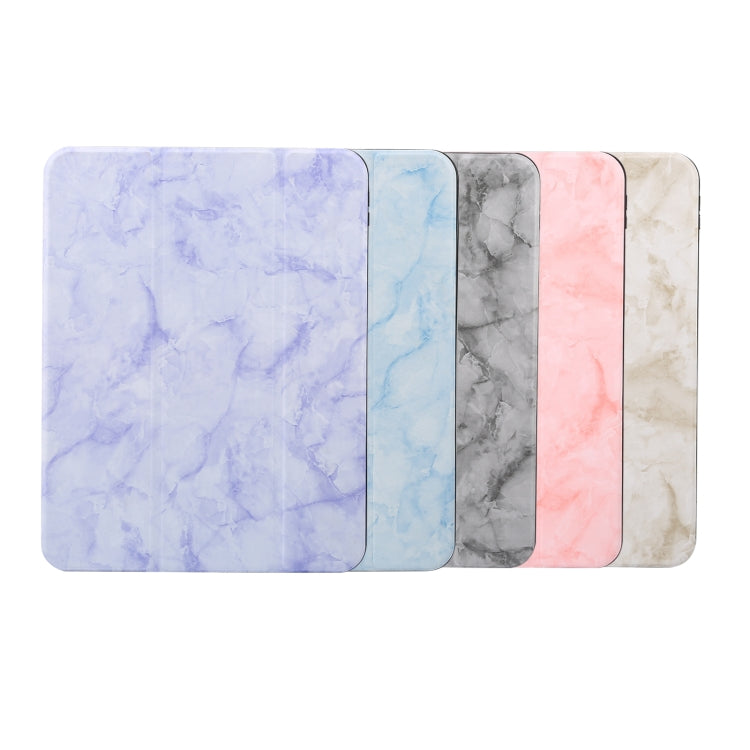Three-fold Marble Texture Protective Tablet Case with Pen Slot