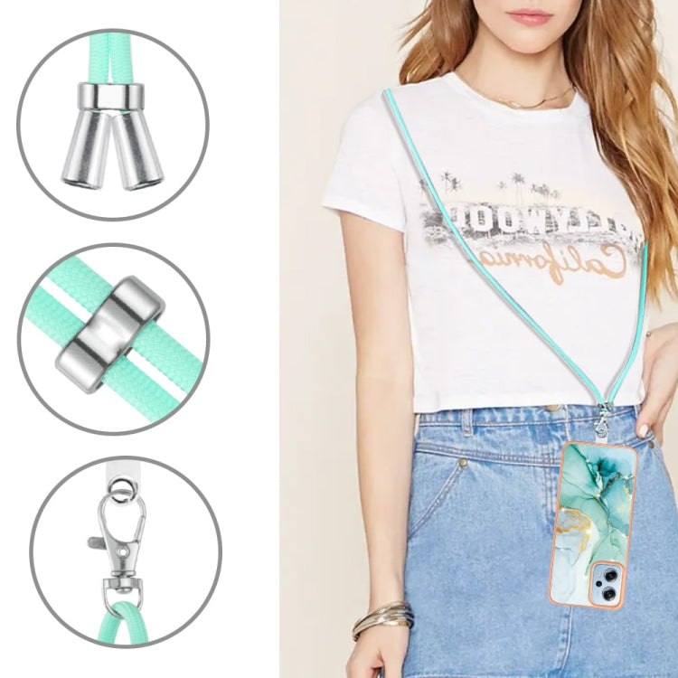 Electroplating Marble Dual-side IMD Phone Case with Lanyard, For Xiaomi Redmi Note 11T Pro / Note 11T Pro+, For Xiaomi Poco M4 Pro 4G, For Xiaomi Poco X4 Pro 5G