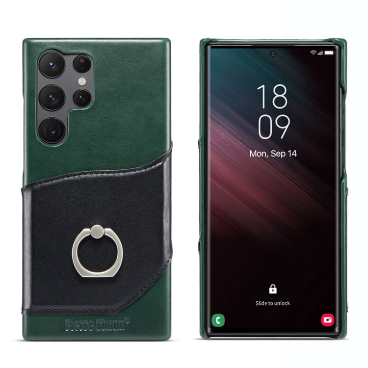 Fierre Shann Oil Wax Texture Genuine Leather Back Phone Case, For Samsung Galaxy S23 5G, For Samsung Galaxy S23+ 5G, For Samsung Galaxy S23 Ultra 5G