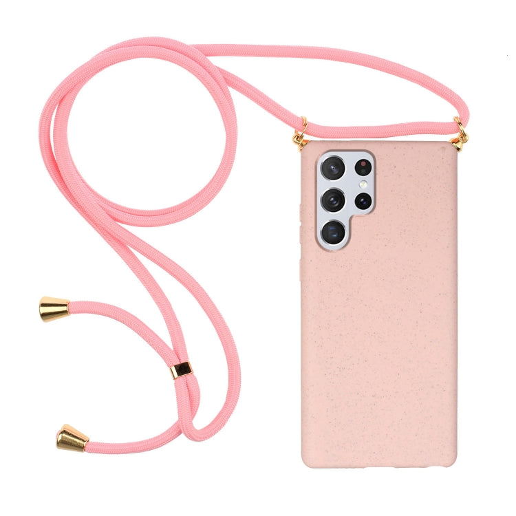 Wheat Straw Material + TPU Protective Case with Lanyard, For Samsung Galaxy S23 5G, For Samsung Galaxy S23+ 5G, For Samsung Galaxy S23 Ultra 5G
