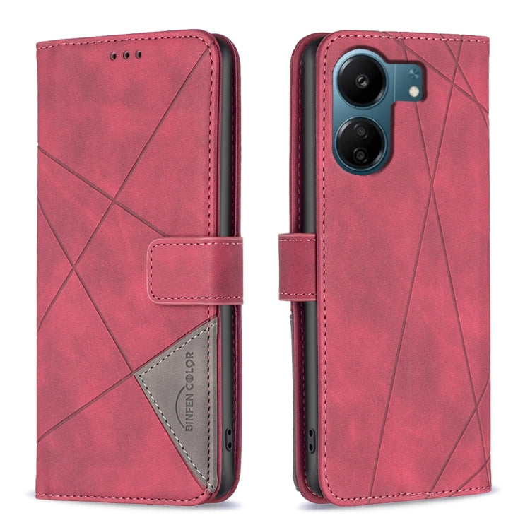 Magnetic Buckle Rhombus Texture Leather Phone Case, For Xiaomi Redmi Note 13 4G Global, For Xiaomi Redmi K70E, For Xiaomi Redmi Note 13, For Xiaomi Redmi 13C