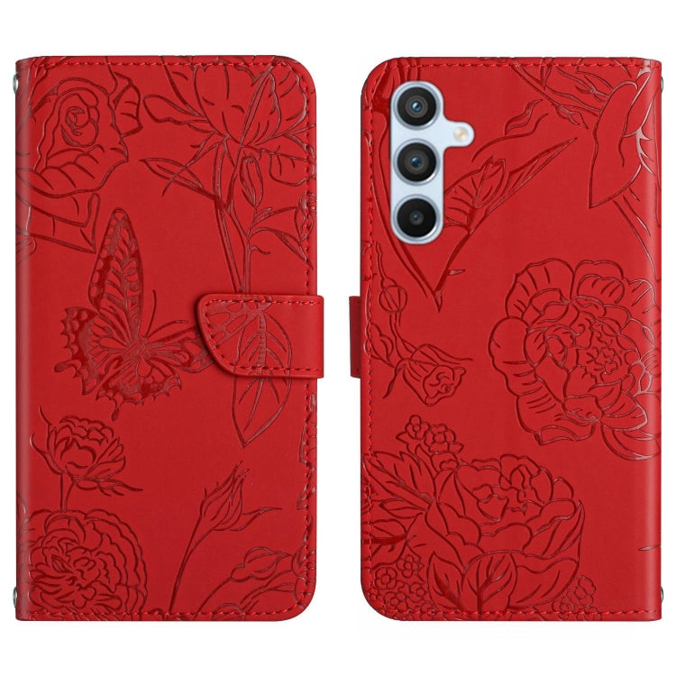Skin Feel Butterfly Peony Embossed Leather Phone Case, For Google Pixel 7A, For Samsung Galaxy M14 5G