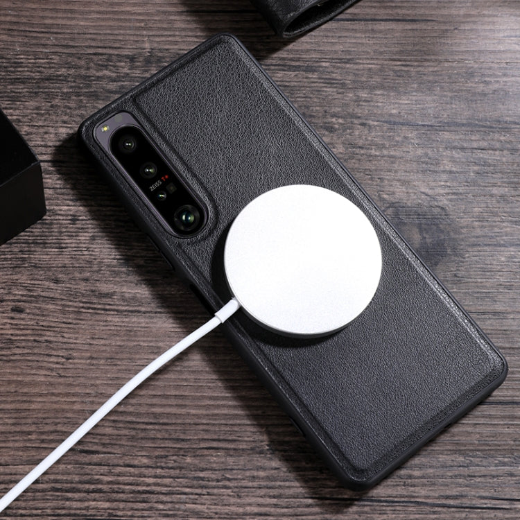 Cloth Texture PU MagSafe Magnetic Phone Case, For Sony Xperia 1 IV