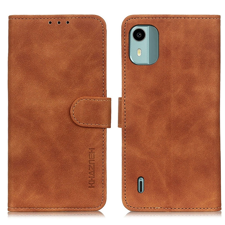 KHAZNEH Retro Texture Flip Leather Phone Case, For Nokia C22 4G, For Nokia C12 4G