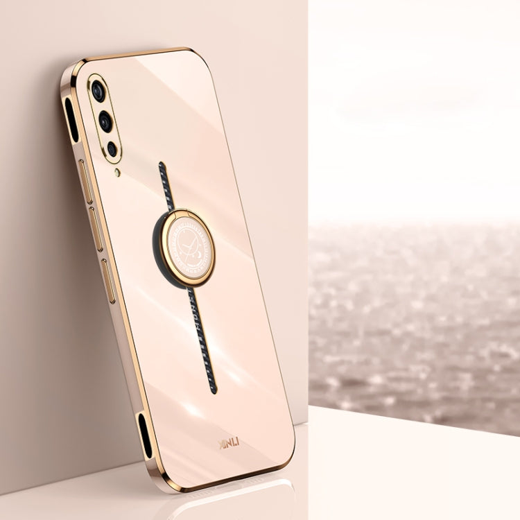 XINLI Straight Edge 6D Electroplate TPU Phone Case with Ring Holder