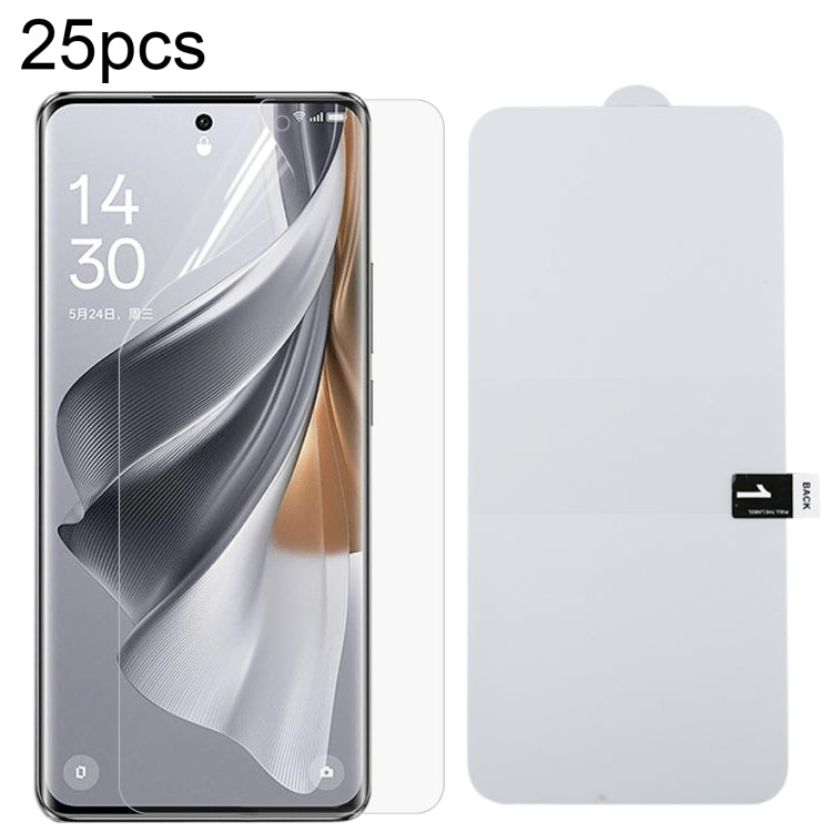 25pcs Full Screen Protector Explosion-proof Hydrogel Film, For OPPO Reno12, For OPPO Find X7, For OPPO Reno11 Pro Global, For OPPO A2, For OPPO A2 Pro, For OPPO A78 4G, For OPPO Reno10 Pro / Reno10 Pro+, For OPPO Reno10