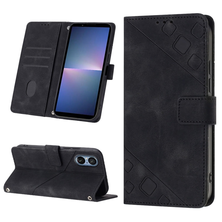 Skin-feel Embossed Leather Phone Case, For Sony Xperia 10 VI, For Sony Xperia 1 VI, For Sony Xperia 5 VI, For Sony Xperia 5 V