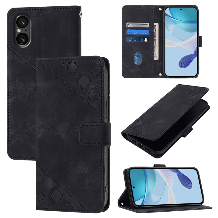 Skin-feel Embossed Leather Phone Case, For Sony Xperia 1 VIII, For Sony Xperia 10 VI, For Sony Xperia 1 VI, For Sony Xperia 5 VI