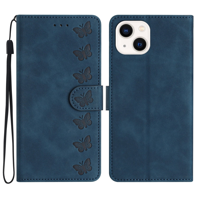 Seven Butterflies Embossed Leather Phone Case