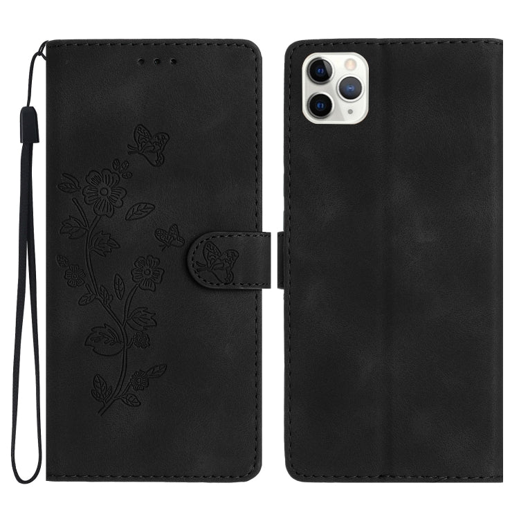 Flower Butterfly Embossing Pattern Leather Phone Case