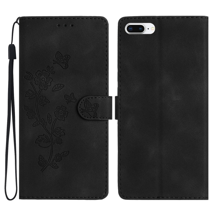 Flower Butterfly Embossing Pattern Leather Phone Case