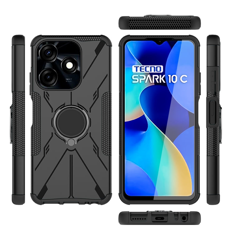 Armor Bear Shockproof PC + TPU Phone Case with Ring, For Tecno Spark 10C