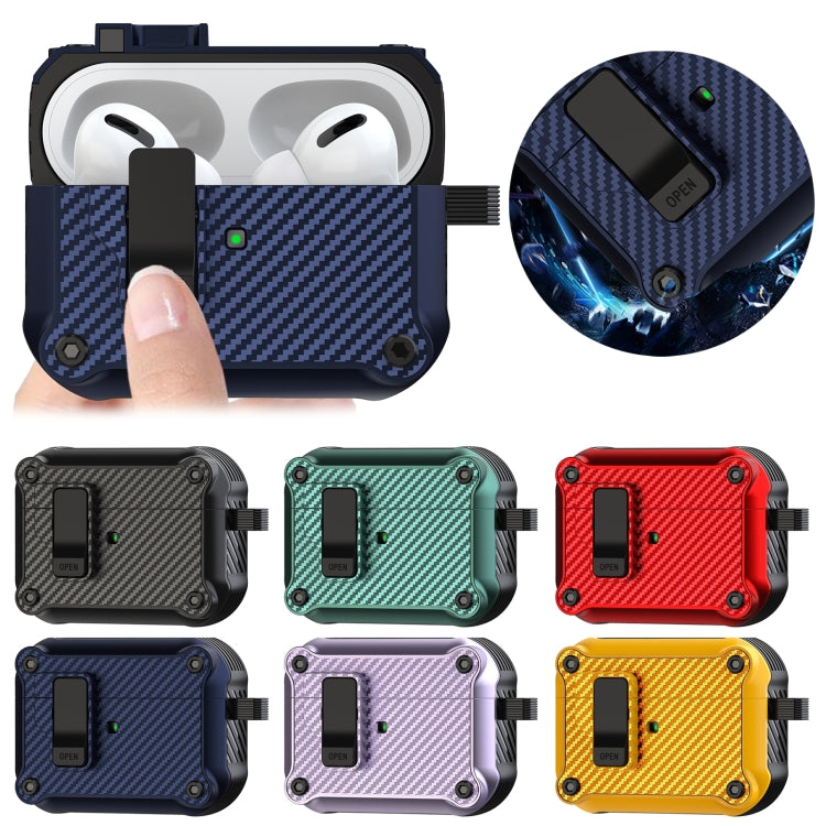 Carbon Fiber Magnetic Automatic Switch Earphone Protective Case, For AirPods 4 / AirPods 5, For AirPods Pro 2, For AirPods 3, For AirPods Pro