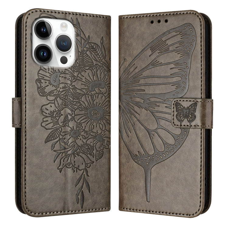 Embossed Butterfly Leather Phone Case, For iPhone 17, For iPhone Air, For iPhone 16 Pro Max