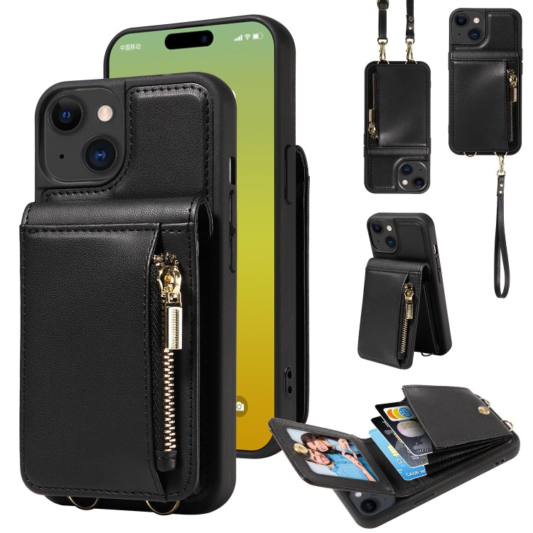 Crossbody Lanyard Zipper Wallet Leather Phone Case, For iPhone 15 Pro Max, For iPhone 15 Pro, For iPhone 15 Plus, For iPhone 15