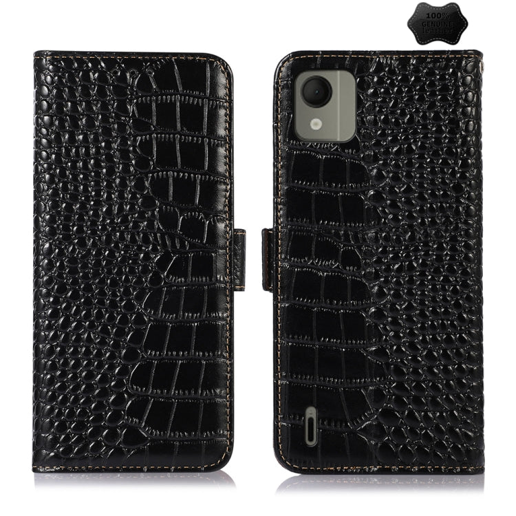 Crocodile Top Layer Cowhide Leather Phone Case, For Nokia XR21, For Nokia G42 5G, For Nokia C110