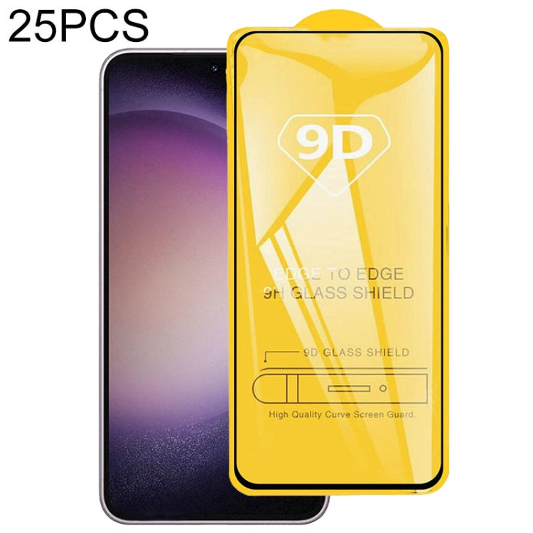 25pcs 9D Full Glue Screen Tempered Glass Film, For Samsung Galaxy A15 5G, For Samsung Galaxy A55, For Samsung Galaxy M34 5G / F34 / A15, For Samsung Galaxy S23 FE 5G