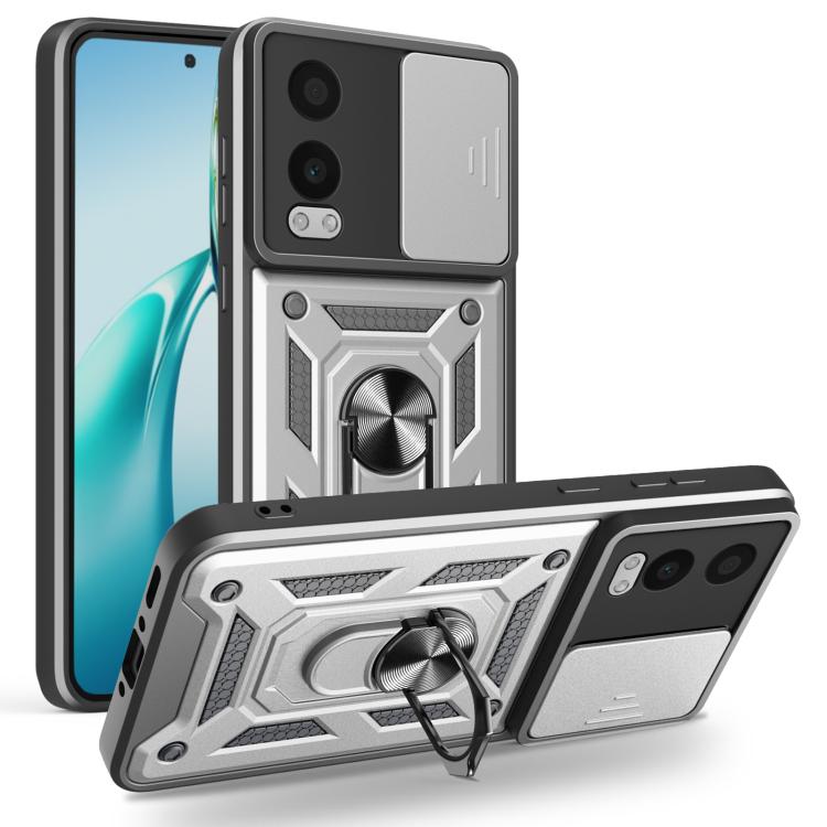 Sliding Camera Cover Design TPU+PC Phone Case, For OnePlus Nord 4, For OnePlus Nord CE4 Lite India, For OnePlus Nord CE4 Lite