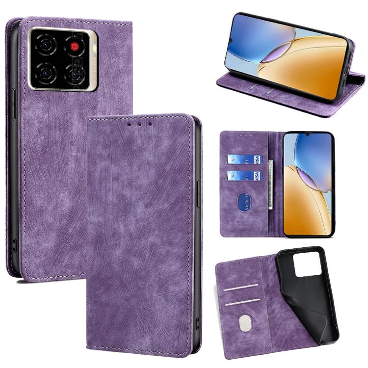 RFID Anti-theft Brush Magnetic Leather Phone Case, For ZTE nubia S2 504ZT, For ZTE nubia S2e / S2R / S2 Lite, For ZTE Blade A36 4G, For ZTE Blade A56 4G