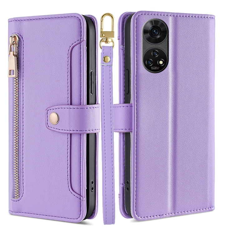 Sheep Texture Cross-body Zipper Wallet Leather Phone Case, For ZTE Kantan Sumaho 4 A402ZT, For ZTE Blade A35e 4G, For ZTE nubia S 5G A403ZT, For ZTE Anshin Family