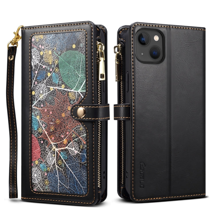 ESEBLE Star Series Lanyard Zipper Wallet RFID Leather Case, For iPhone 16e, For iPhone 16 Pro Max, For iPhone 16 Pro, For iPhone 16 Plus, For iPhone 16, For iPhone 15 Pro Max, For iPhone 15 Pro, For iPhone 15 Plus