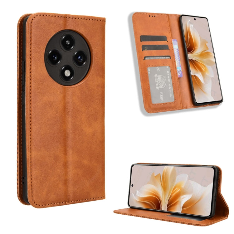 Magnetic Buckle Retro Texture Leather Phone Case, For OPPO A3x 5G India, For OPPO Reno12 F 5G, For OPPO Reno11 PJH110, For OPPO Reno12 Pro 5G Global, For OPPO Reno12 5G Global, For OPPO F27 Pro 5G / F27 Pro+ 5G