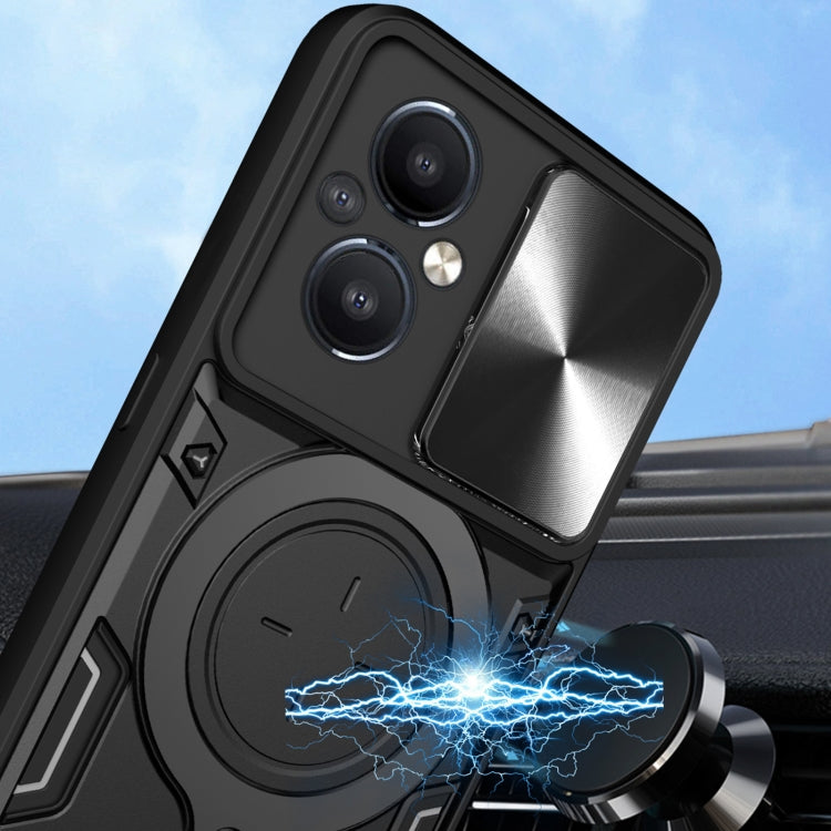 CD Texture Sliding Camshield Magnetic Holder Phone Case, For OnePlus Nord 4 5G, For OnePlus 12R 5G, For OnePlus 12 5G Global, For OnePlus Nord N20 5G