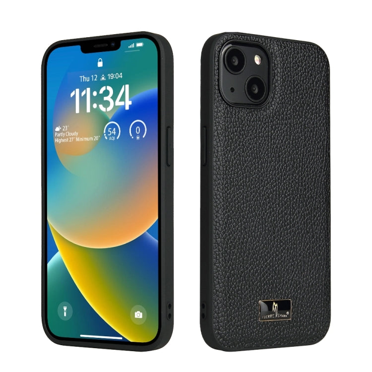 Fierre Shann Leather Texture Phone Back Cover Case, For iPhone 15 Pro Max, For iPhone 15 Pro, For iPhone 15 Plus, For iPhone 15