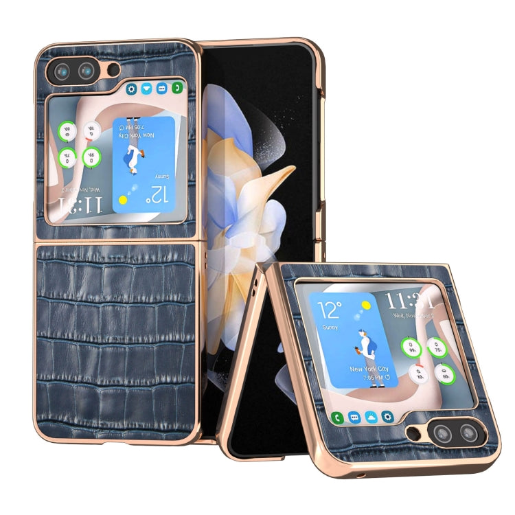 Crocodile Texture Genuine Leather Electroplating Phone Case, For Samsung Galaxy Z Fold5, For Samsung Galaxy S23 FE 5G, For Samsung Galaxy Z Flip5