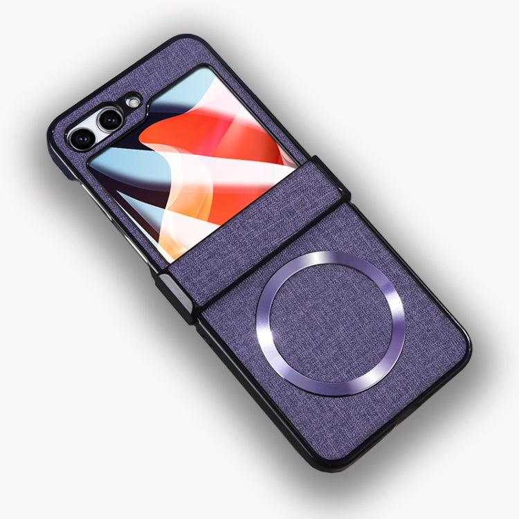 MagSafe Back Screen Film Integrated Cloth Texture Phone Case, For Samsung Galaxy Z Flip6 / Flip7 FE, For Samsung Galaxy Z Flip5