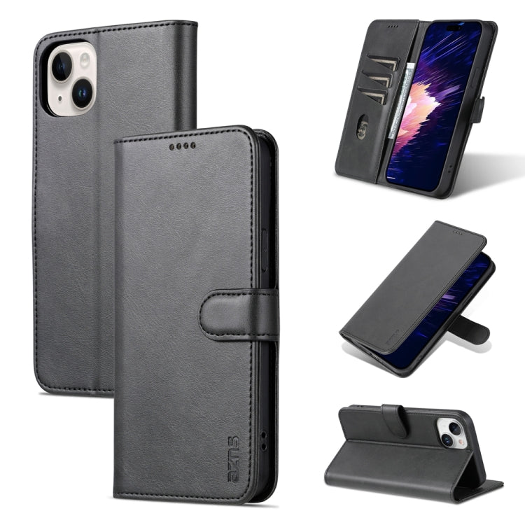 AZNS Skin Feel Calf Texture Flip Leather Phone Case, For iPhone 15 Pro, For iPhone 15 Plus, For iPhone 15
