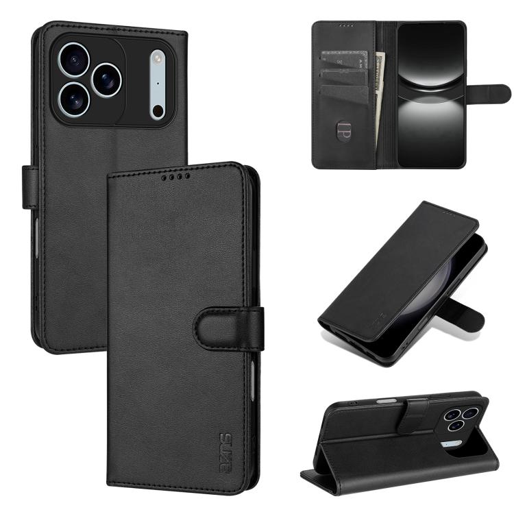 AZNS Skin Feel Calf Texture Flip Leather Phone Case, For iPhone 18 Pro, For iPhone 18 Pro Max, For iPhone 17e / 16e, For iPhone 17 Pro Max