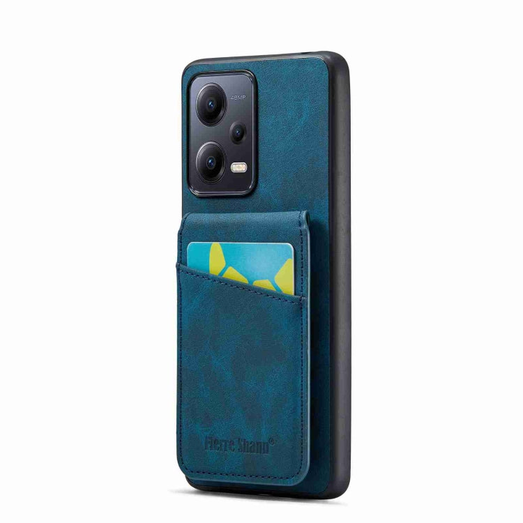 Fierre Shann Crazy Horse Card Holder Back Cover PU Phone Case, For Xiaomi Redmi Note 12 4G Global, For Xiaomi Redmi Note 12 Pro+ Global, For Xiaomi Redmi Note 12 Pro 5G Global, For Xiaomi Redmi Note 12 5G Global