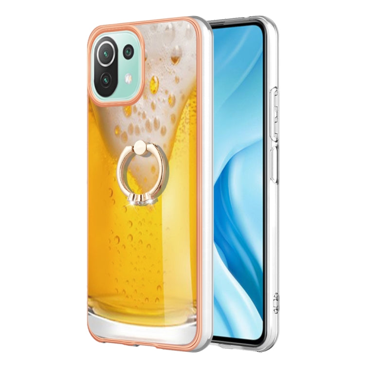 Electroplating Dual-side IMD Phone Case with Ring Holder, For Xiaomi Redmi Note 11s / Note 11 4G, For Xiaomi 11 Lite