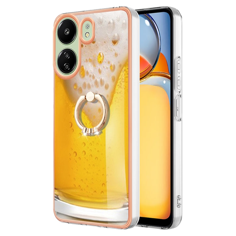 Electroplating Dual-side IMD Phone Case with Ring Holder, For Xiaomi Poco X6 Pro / Redmi K70E, For Xiaomi Redmi Note 13 5G Global, For Xiaomi Redmi 13C 4G