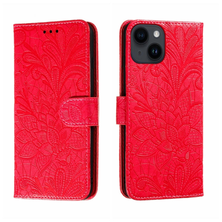 Lace Flower Embossing Flip Leather Phone Case